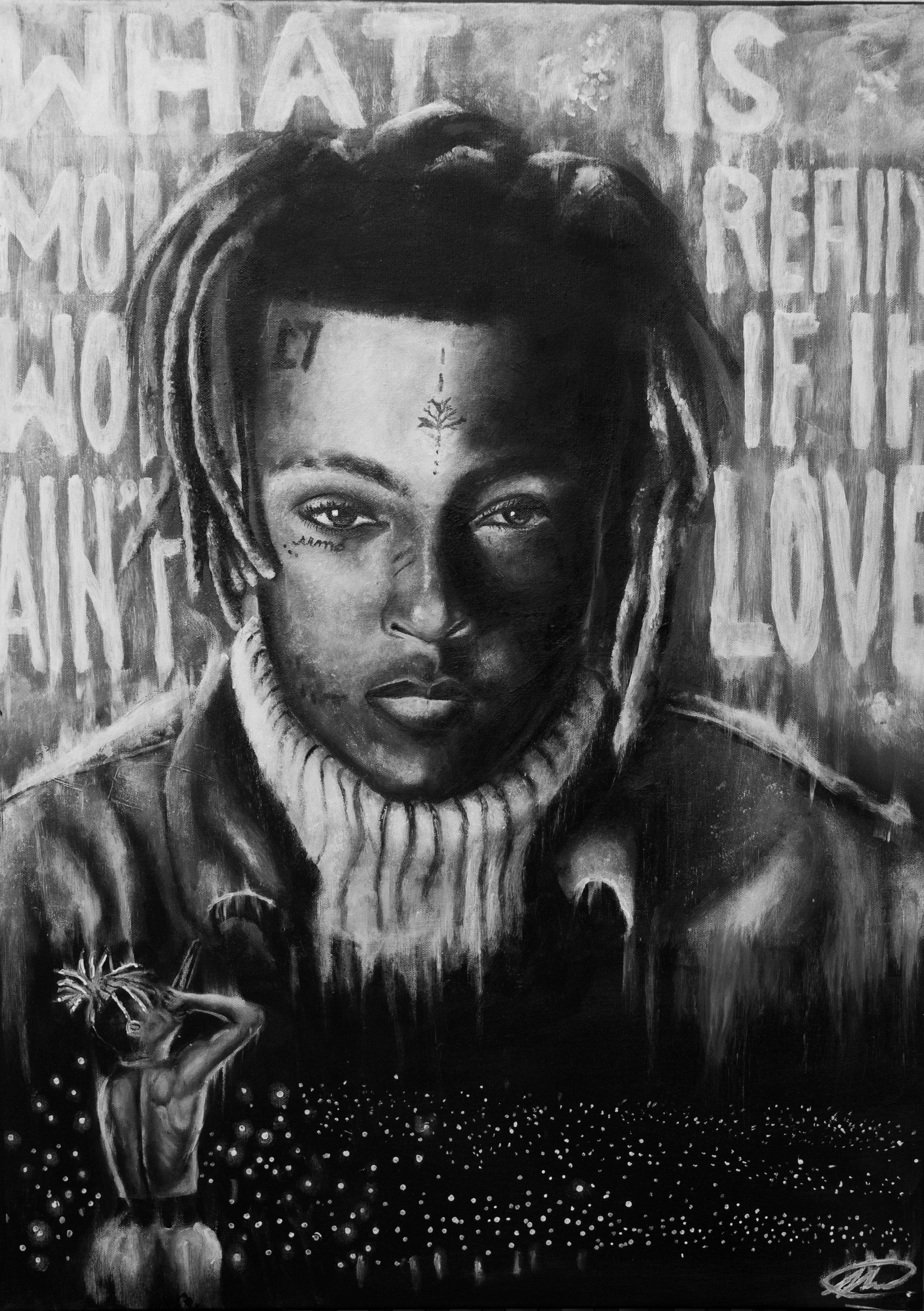 逆輸入 額縁 アート XXXTENTACION 絵画 作品 原画 絵画